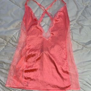 Size L, Victoria Secret satin/lace slip mini dress